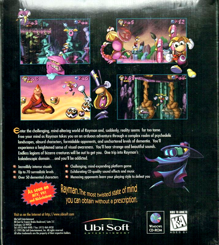 Rayman — box-2D-back (US)