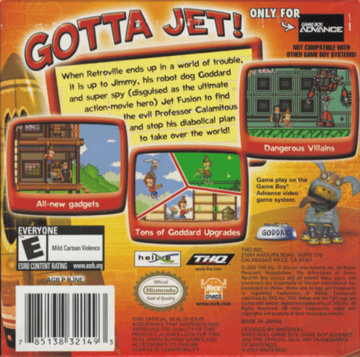 Adventures of Jimmy Neutron Boy Genius, The - Jet Fusion — box-2D-back (US)