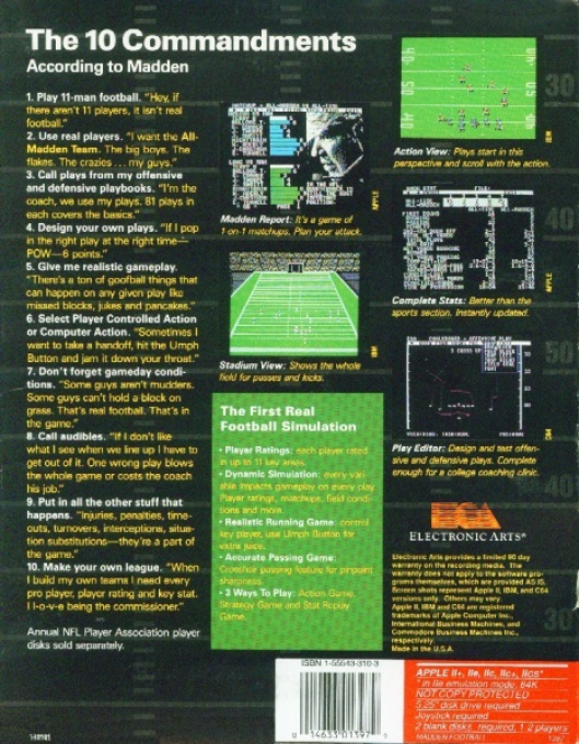 John Madden Football — box-2D-back (US)
