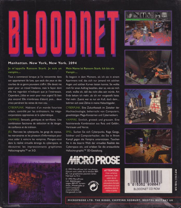 Bloodnet — box-2D-back (EU)