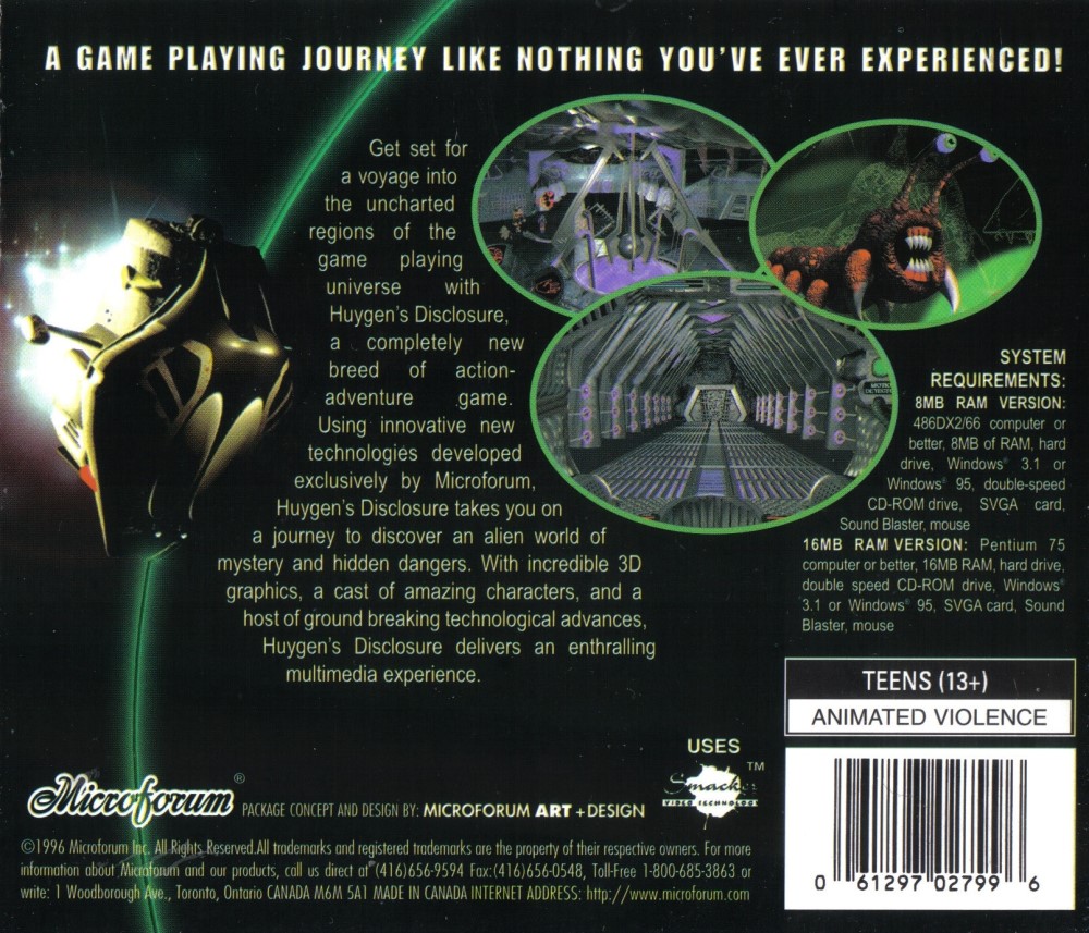 Huygen's Disclosure — box-2D-back (US)