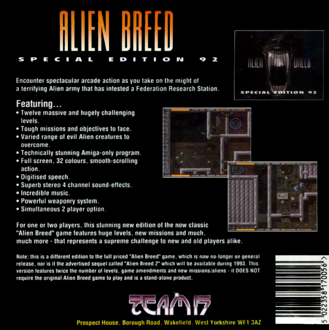 Alien Breed - Special Edition 92 — box-2D-back (CUS)