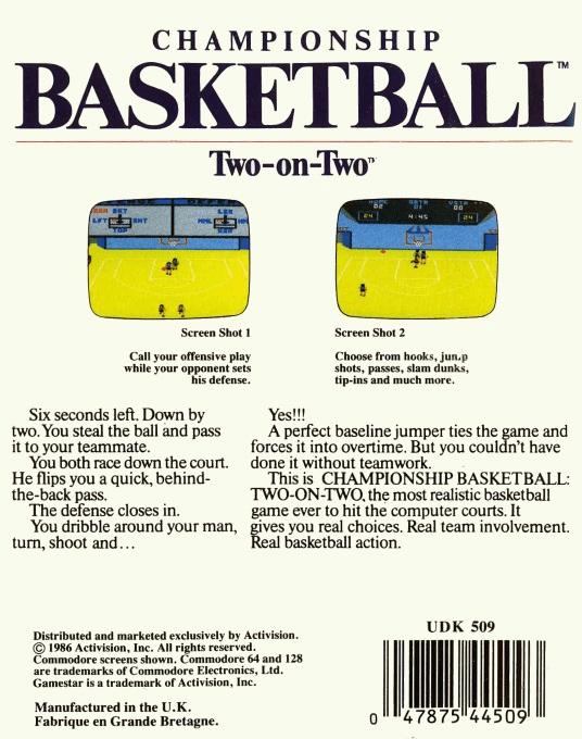 Gba Championship Basketball - Two-on-two — box-2D-back (EU)