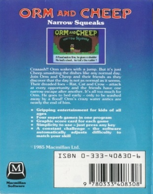 Orm and Cheep : Narrow Squeaks — box-2D-back (EU)