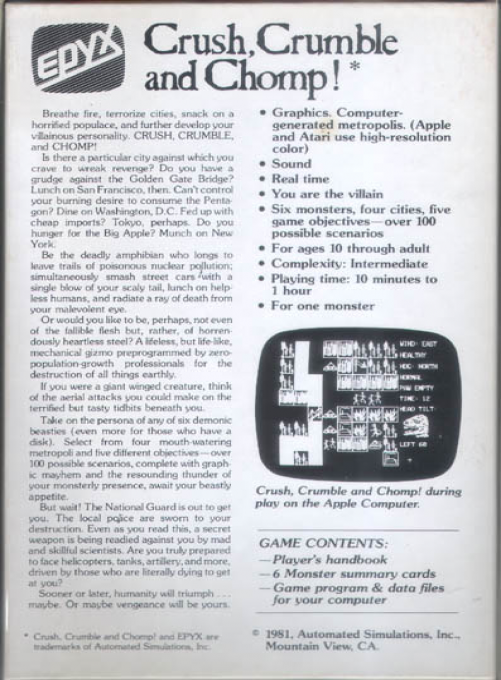 Crush, Crumble And Chomp! — box-2D-back (US)
