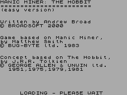 Manic Miner - The Hobbit - Easy — sstitle (WOR)