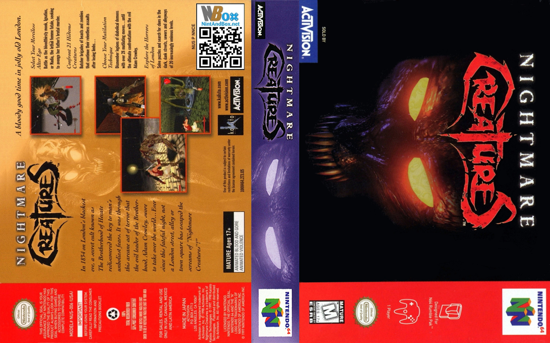 Nightmare Creatures — box-texture (US)