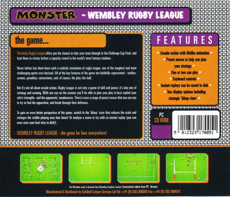 Wembley Rugby League — box-2D-back (UK)