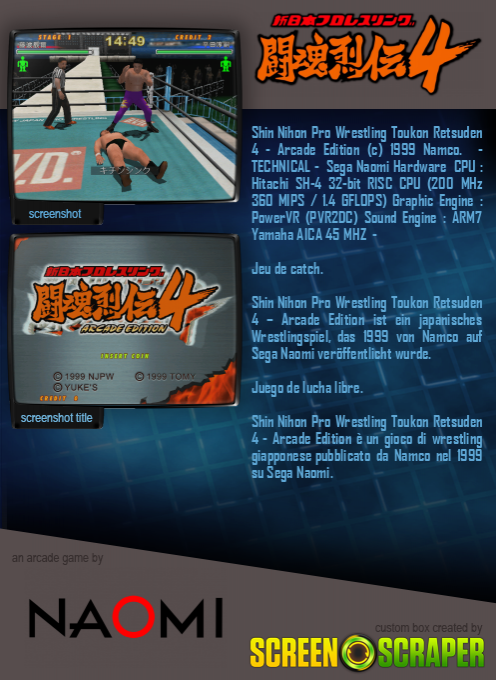 Shin Nihon Pro Wrestling Toukon Retsuden 4 Arcade Edition — box-2D-back (SS)