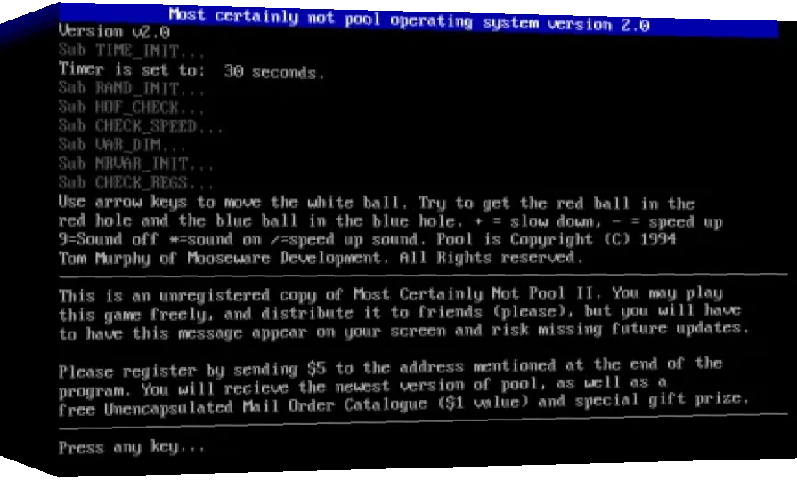 Most Certainly Not Pool II — box-3D (WOR)