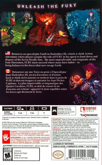 Darksiders III — box-2D-back (US)