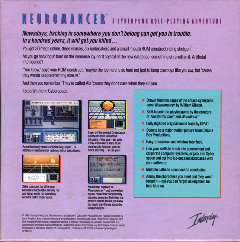 Neuromancer — box-2D-back (US)