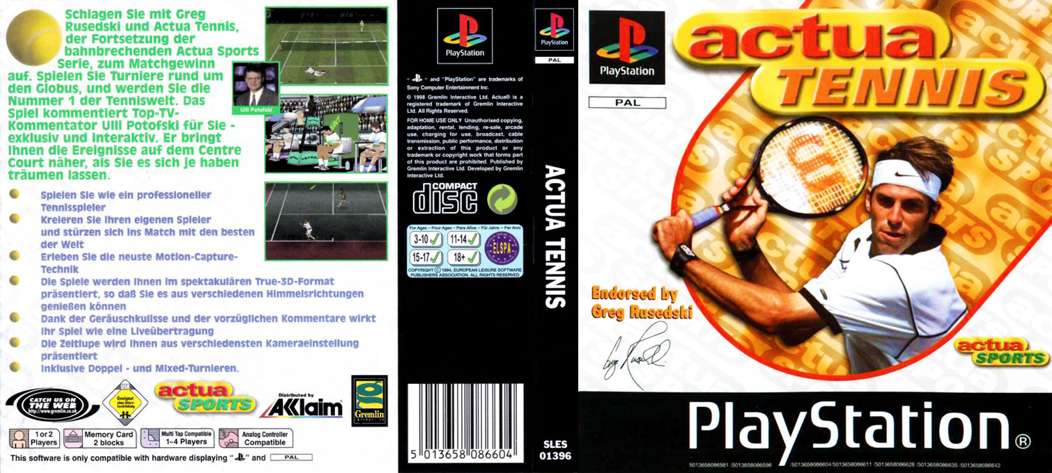 Actua Tennis — box-texture (DE)