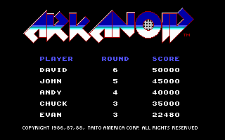 Arkanoid — sstitle (US)